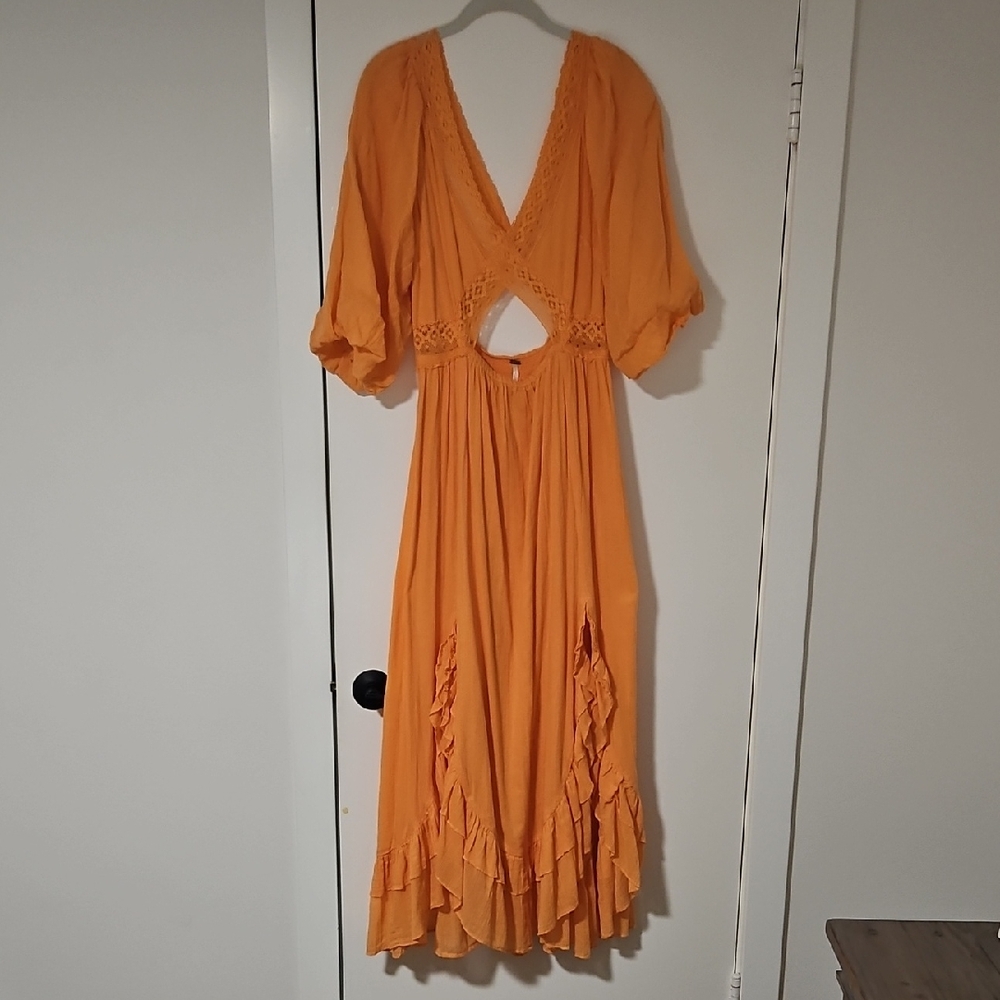 Free People X'S and O'S Dress In Papaya